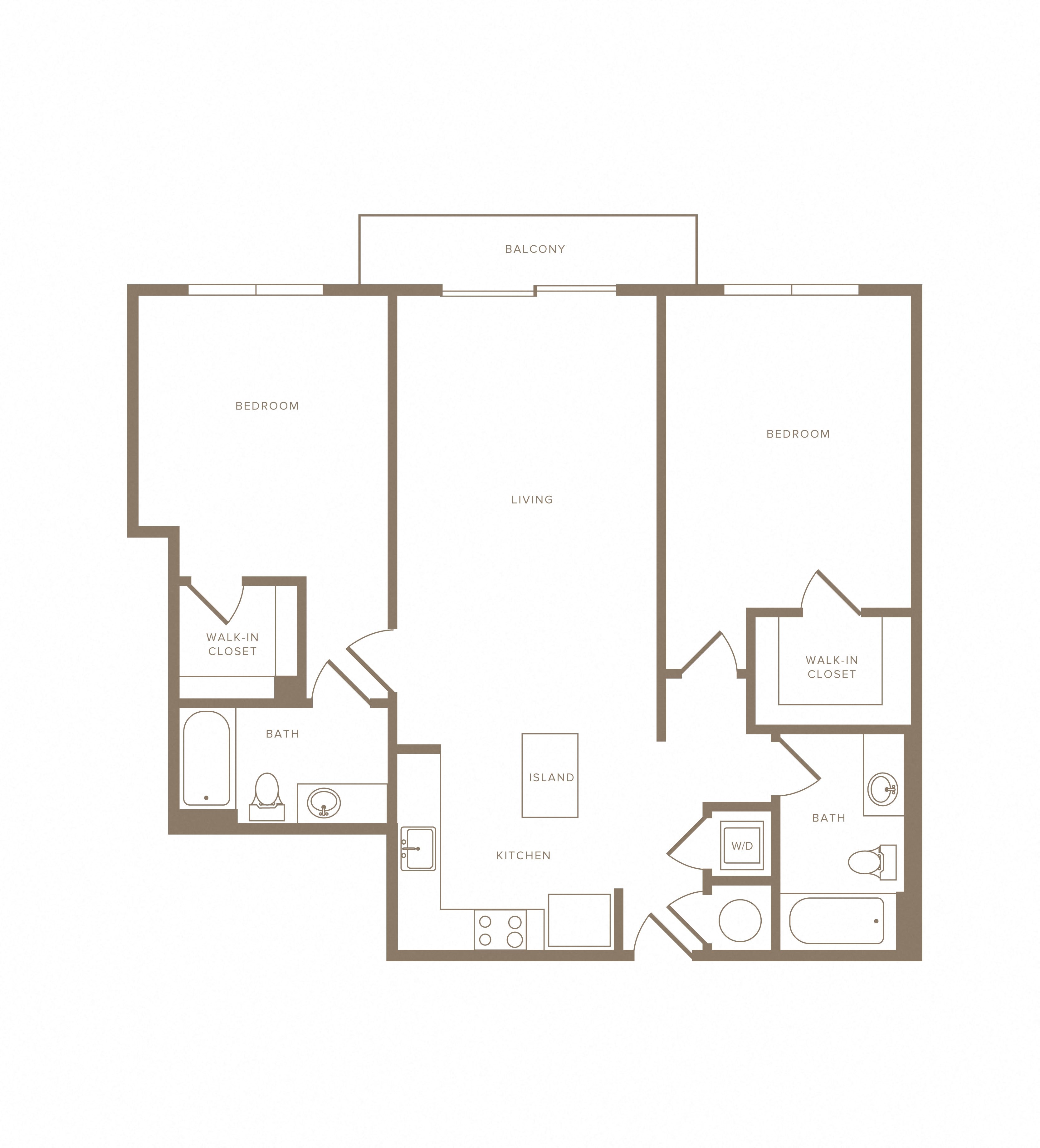 2 Bed/2 Bath-B07 floor plan