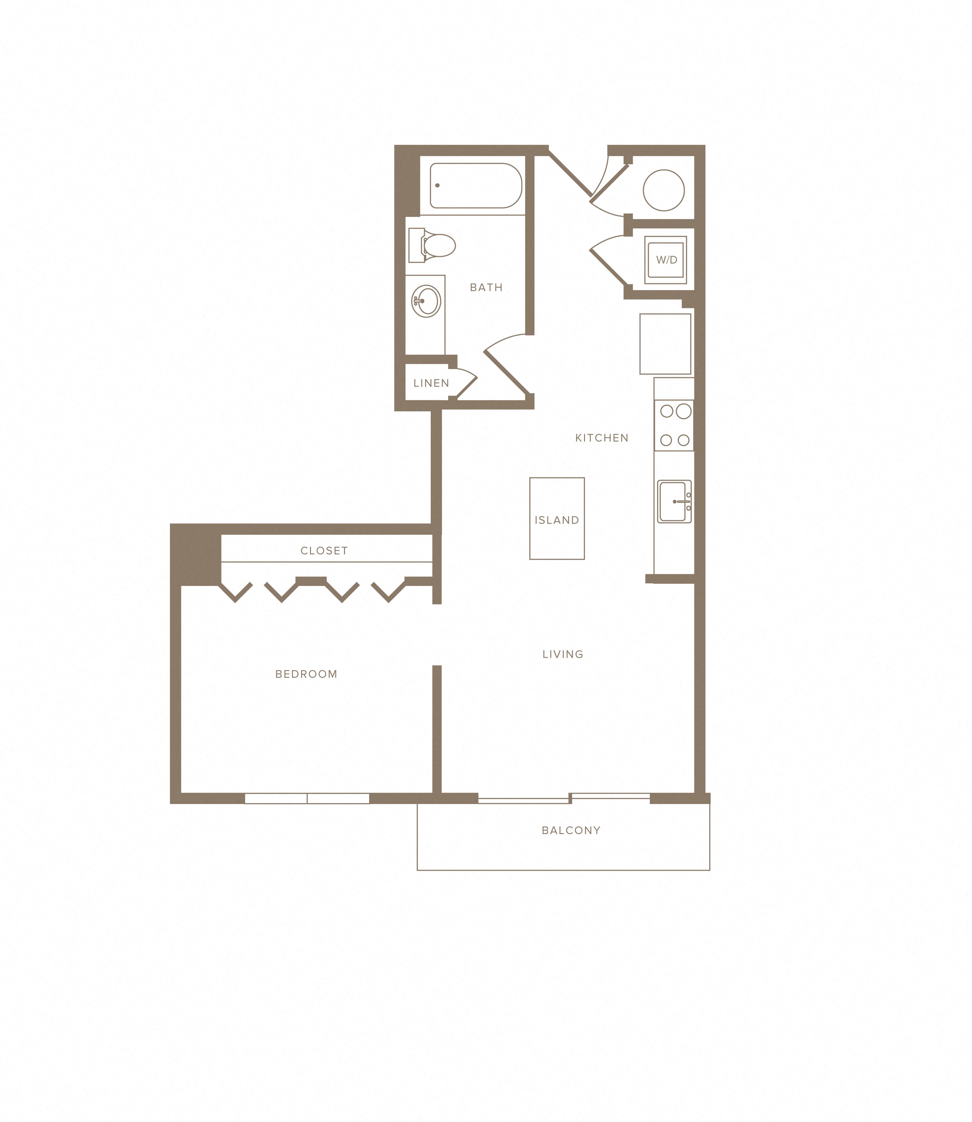 1 Bed/1 Bath-A16 floor plan