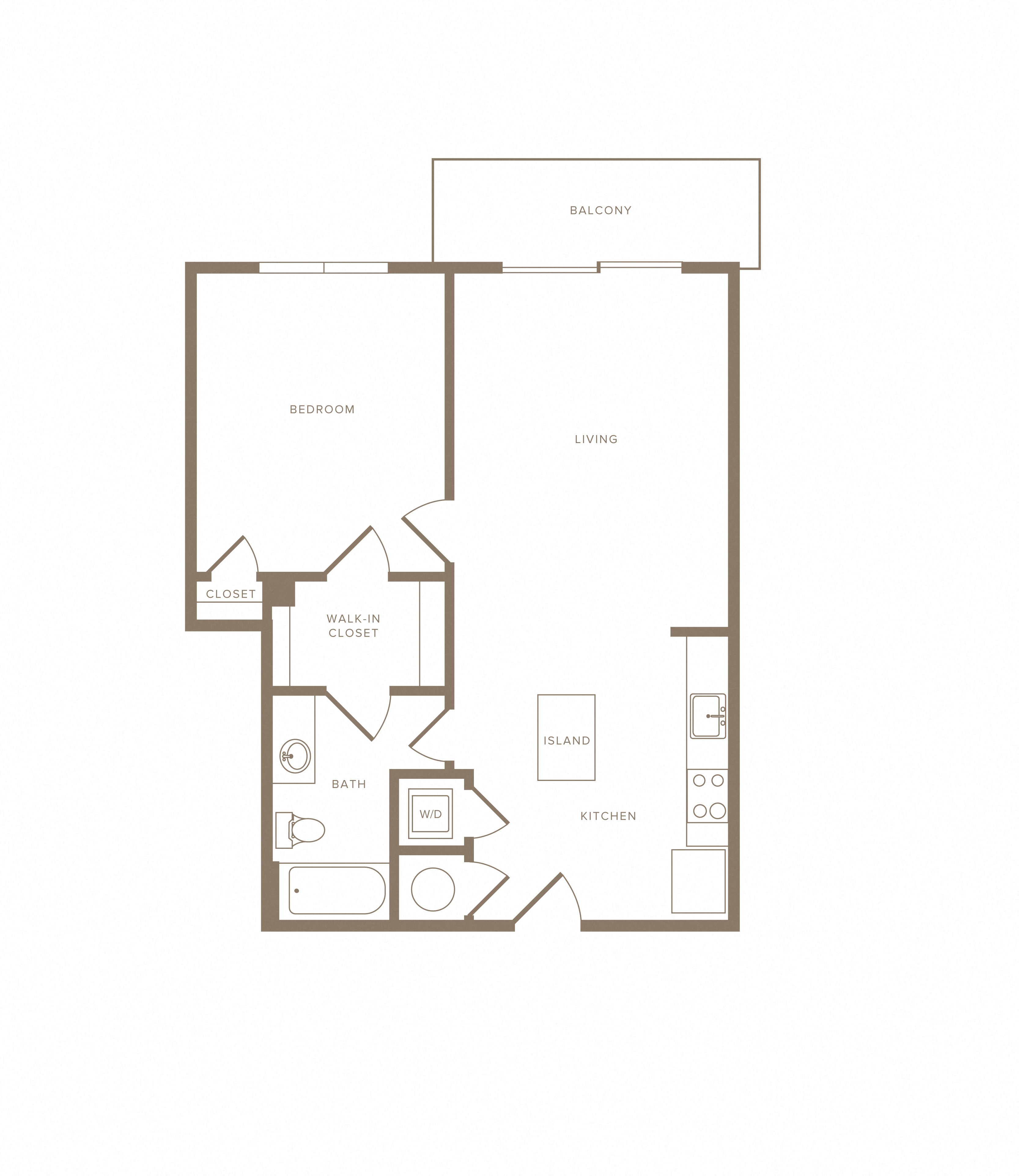 1 Bed/1 Bath-A07 floor plan