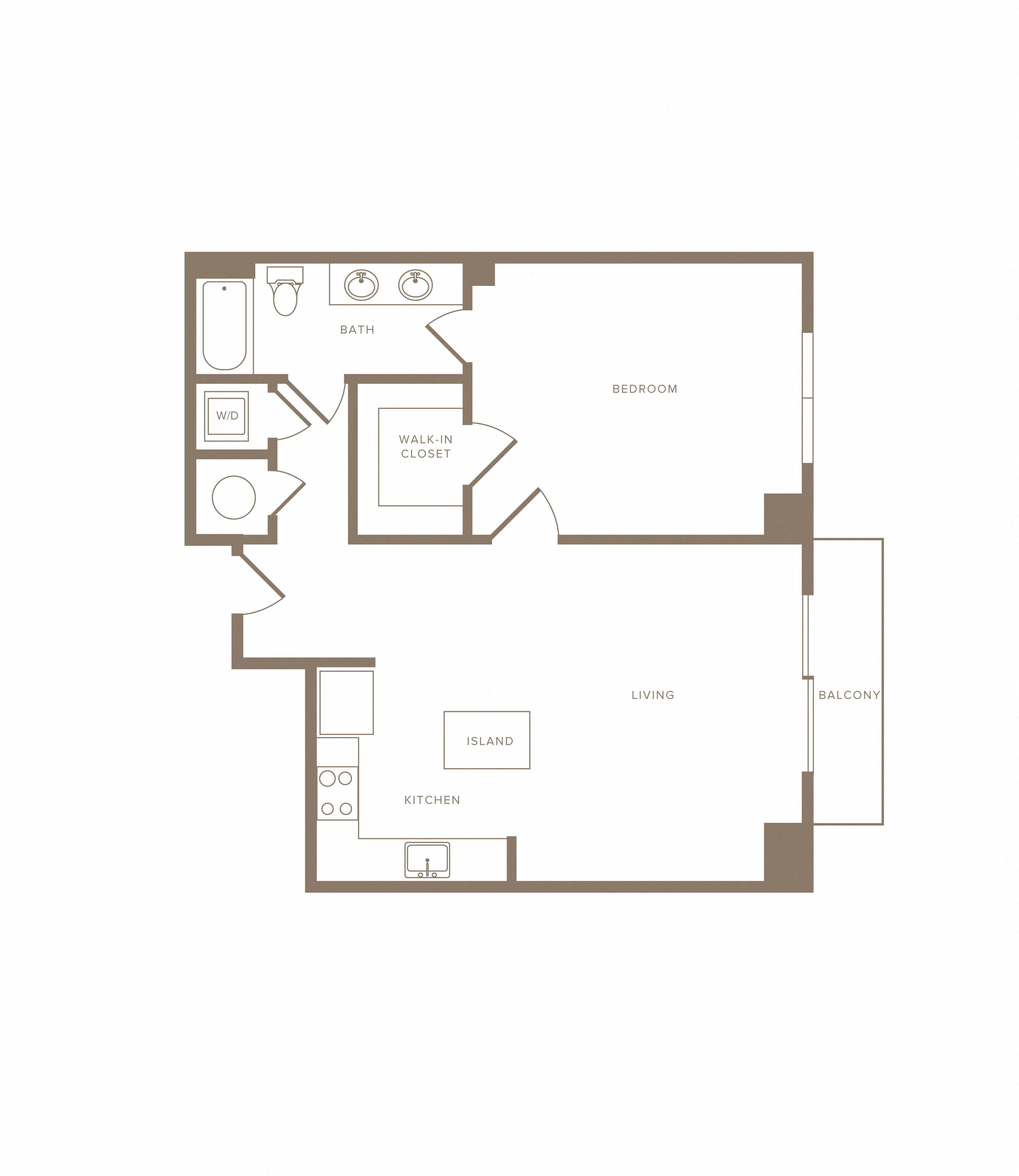 1 Bed/1 Bath-A14 floor plan