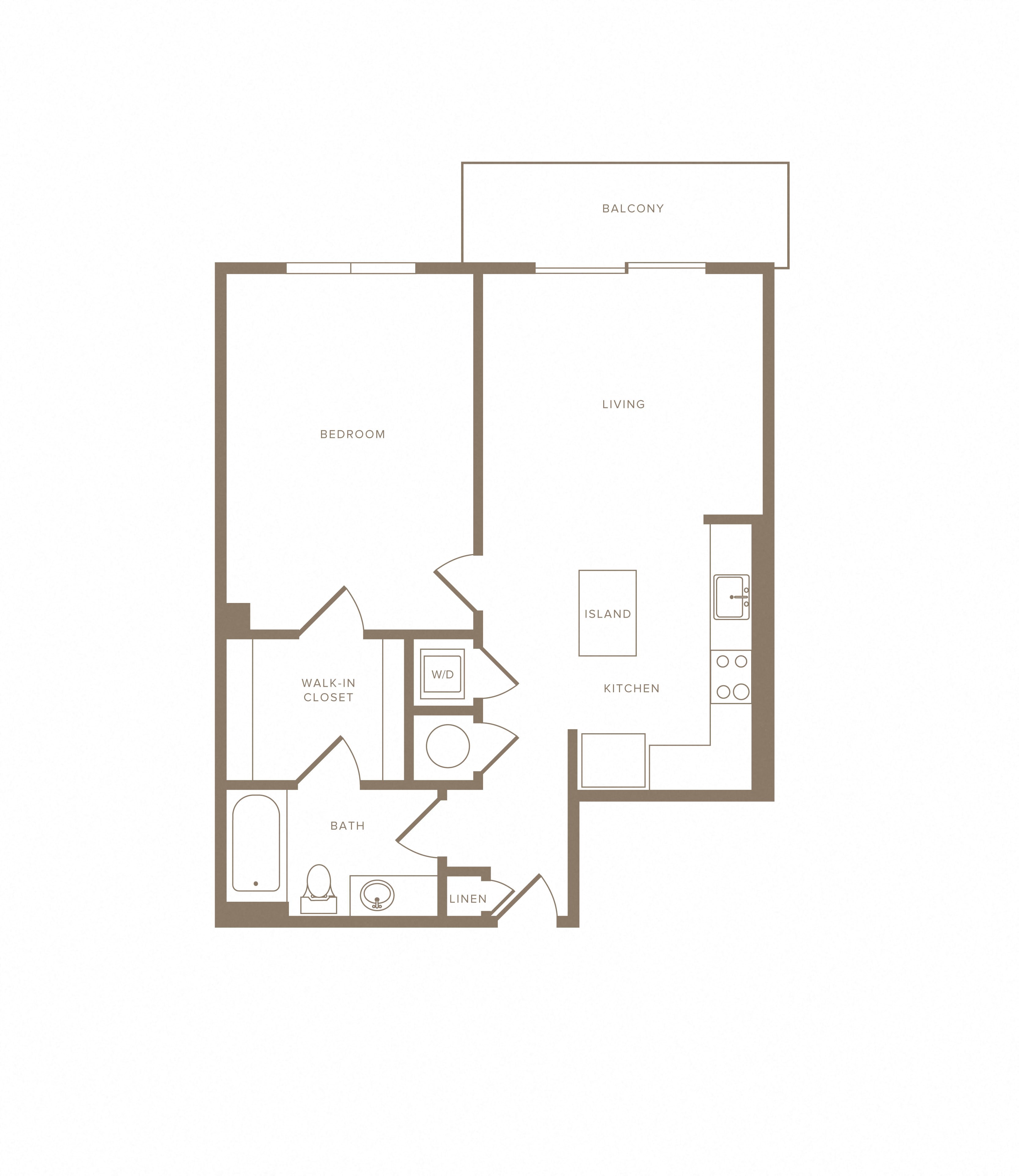 1 Bed/1 Bath-A01 floor plan