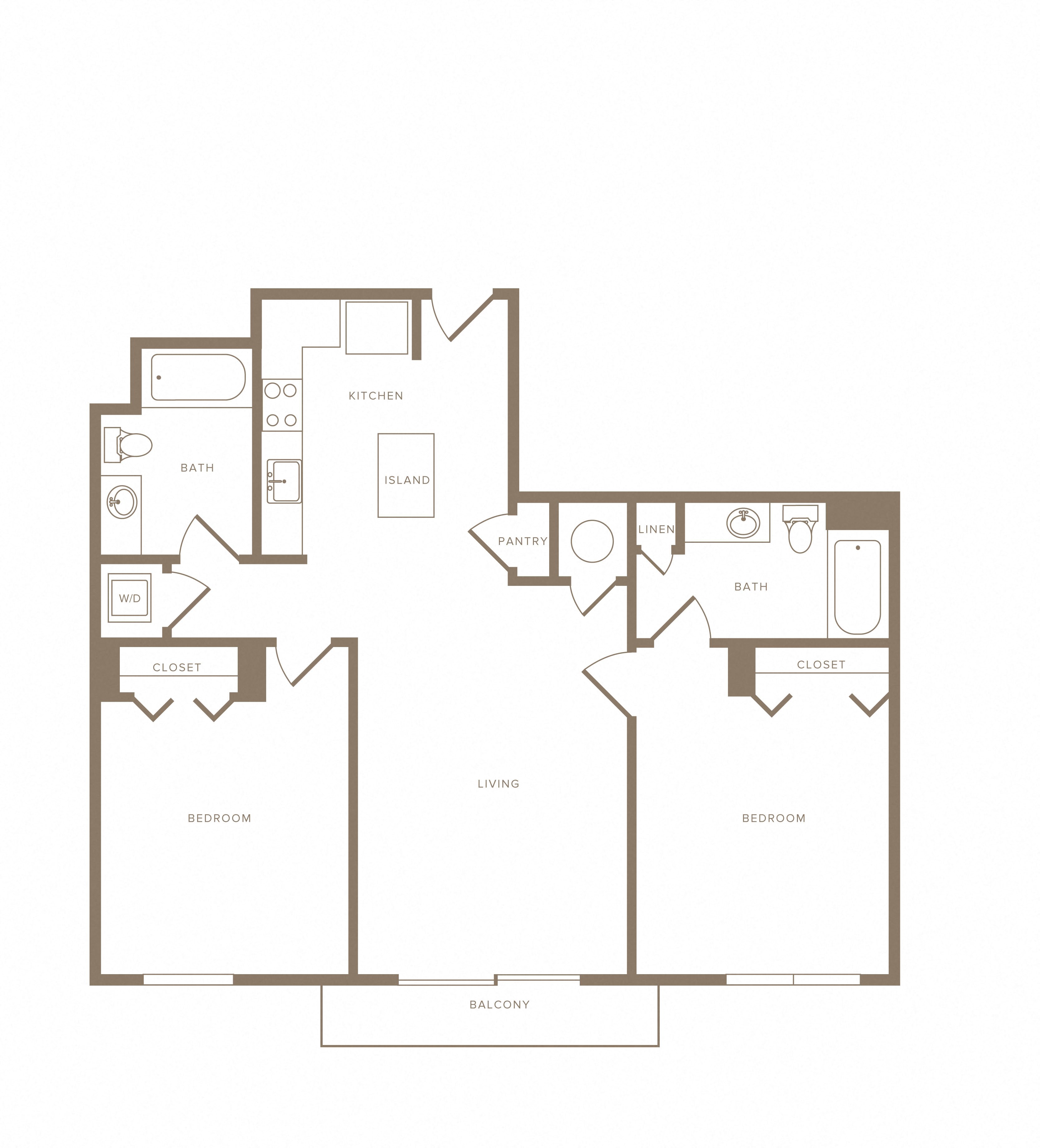 2 Bed/2 Bath-B05 floor plan