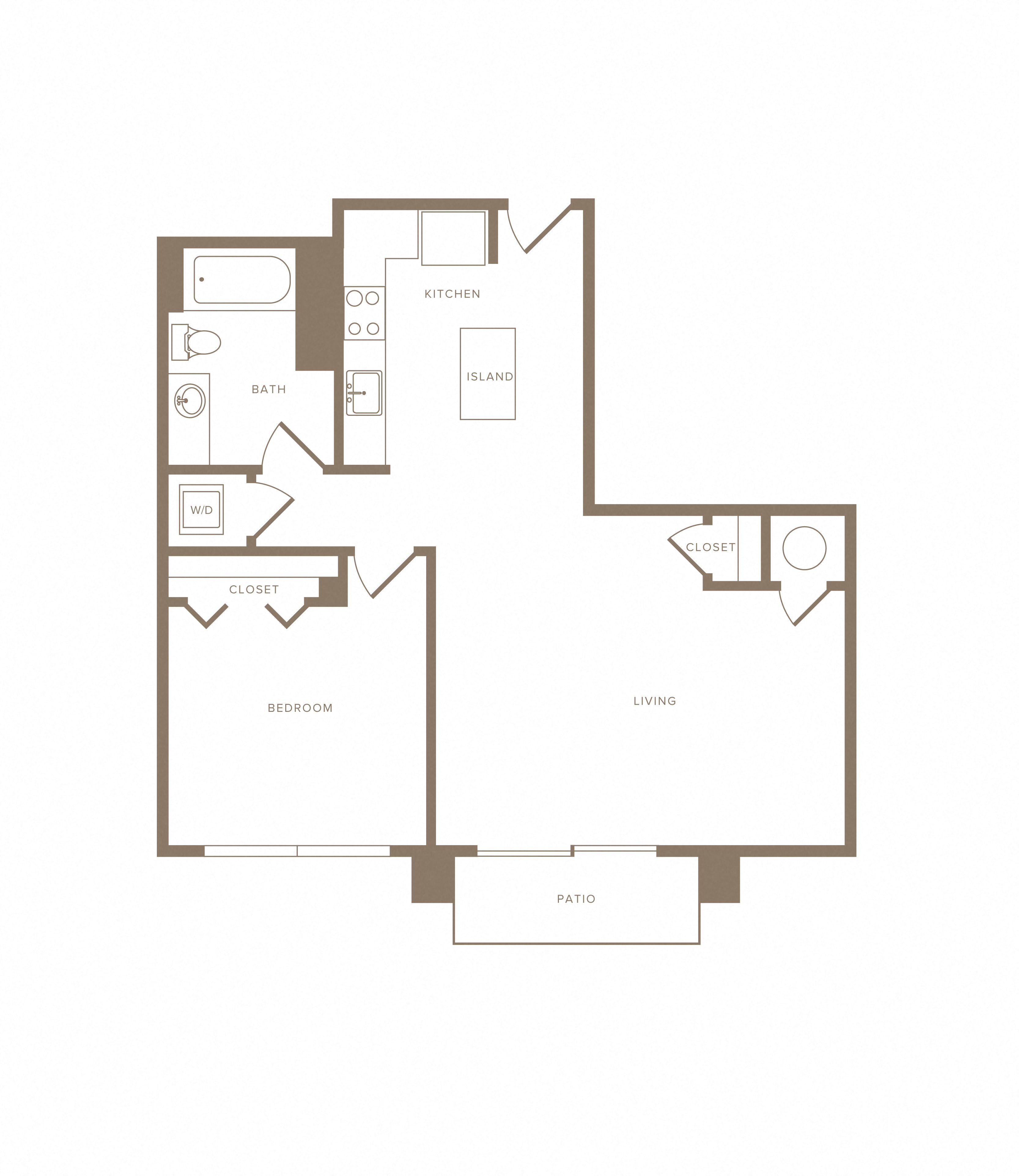 1 Bed/1 Bath-A04 floor plan
