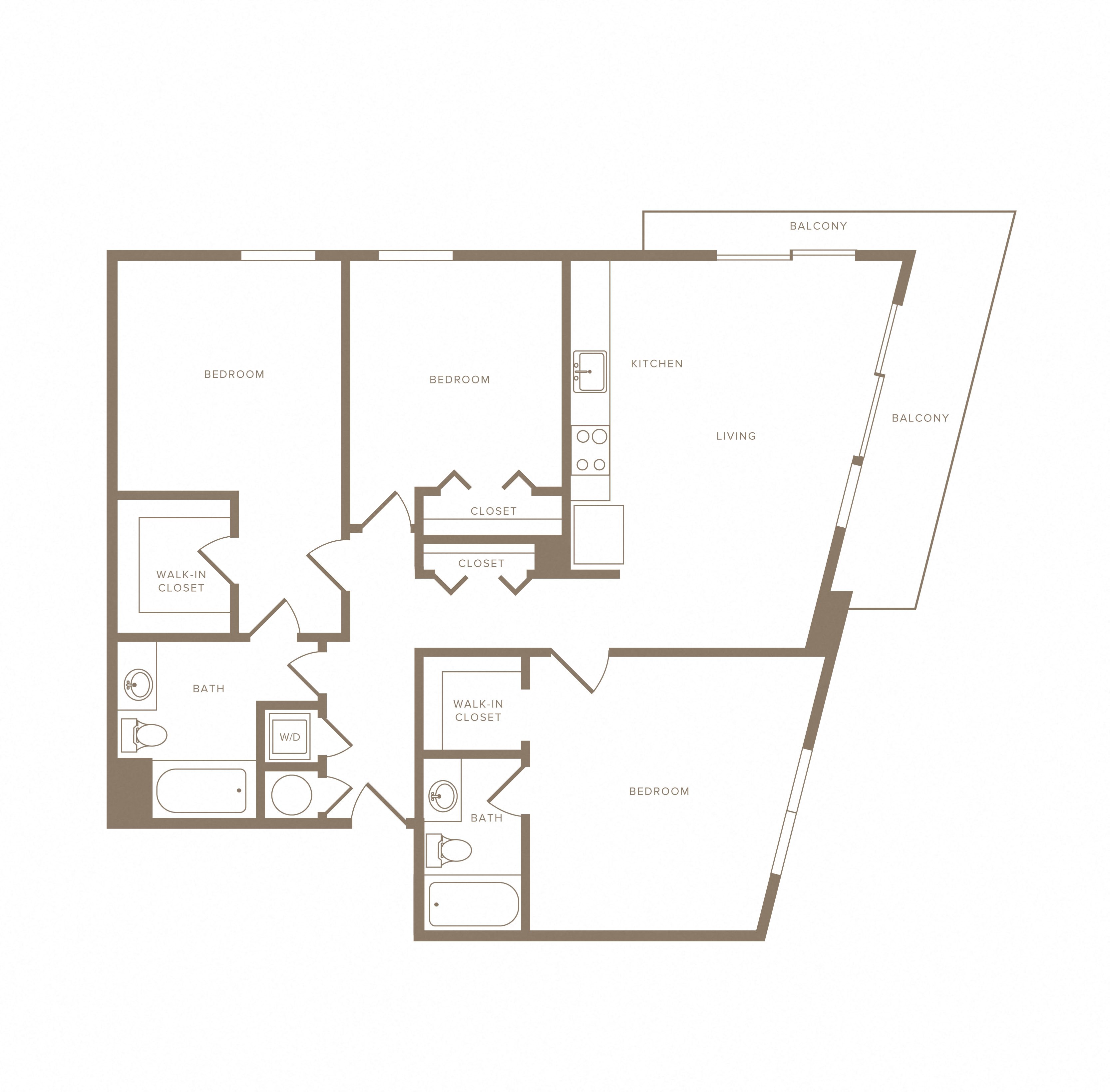 3 Bed/2 Bath-C01 floor plan