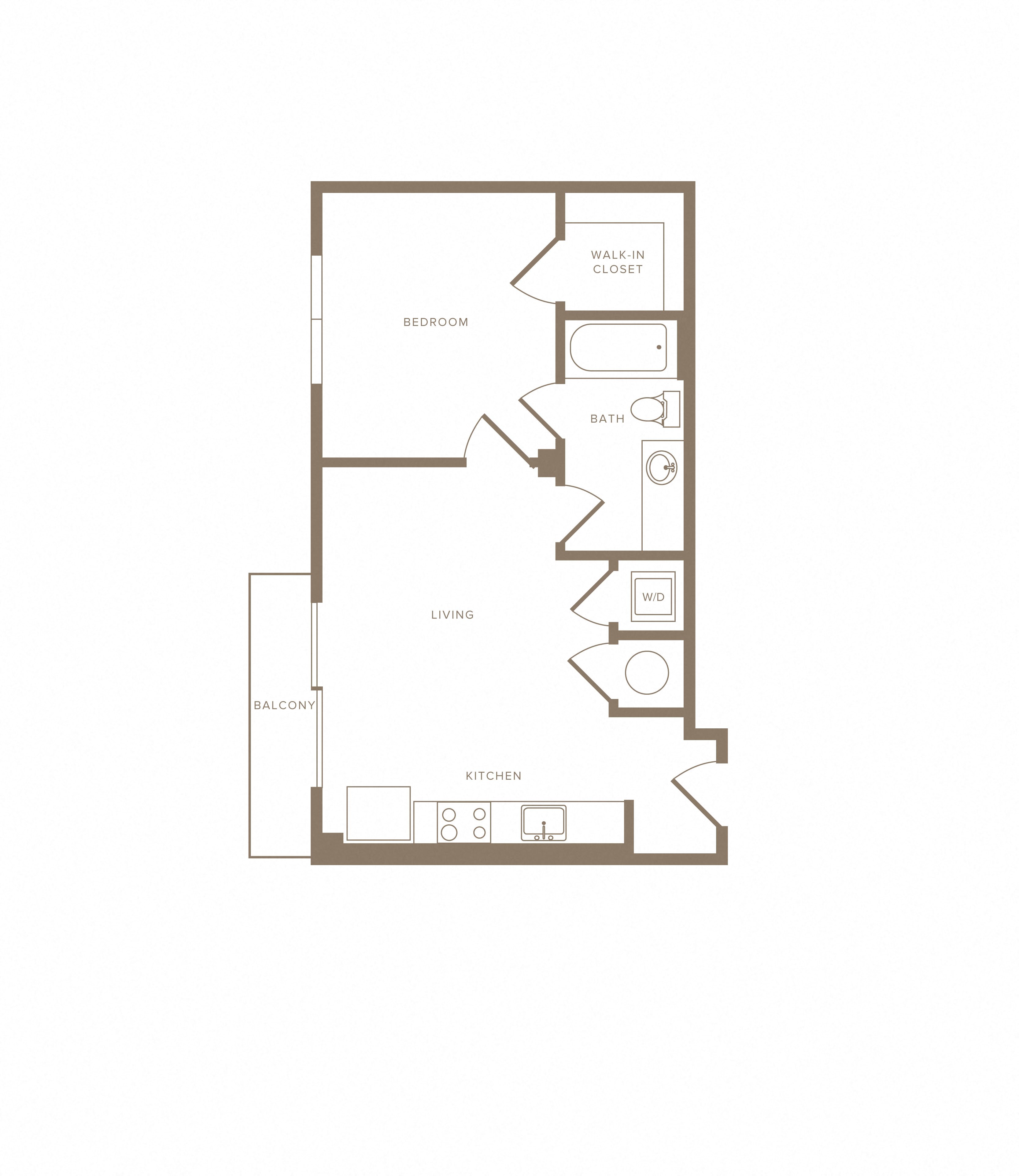 1 Bed/1 Bath-A02 floor plan