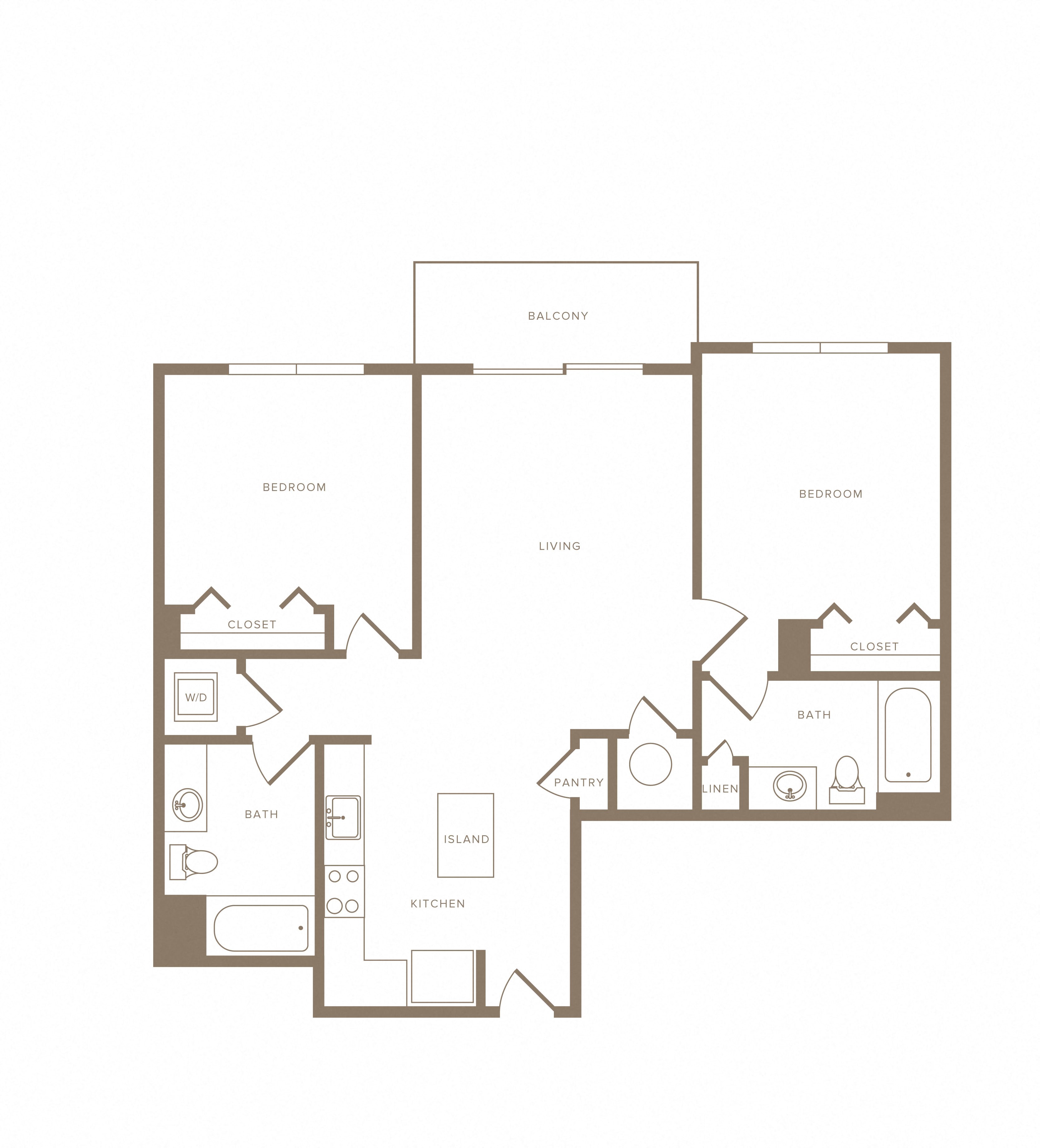 2 Bed/2 Bath-B10 floor plan