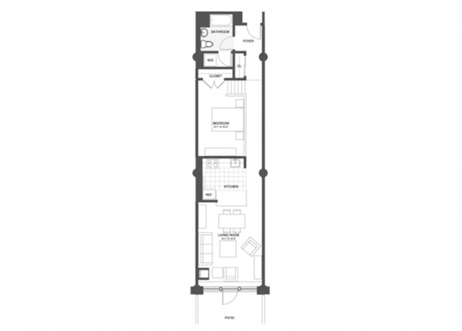 1 Bed/1 Bath floor plan
