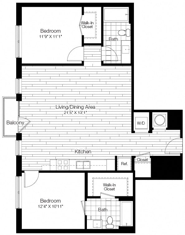 2 Bed/2 Bath-2C floor plan