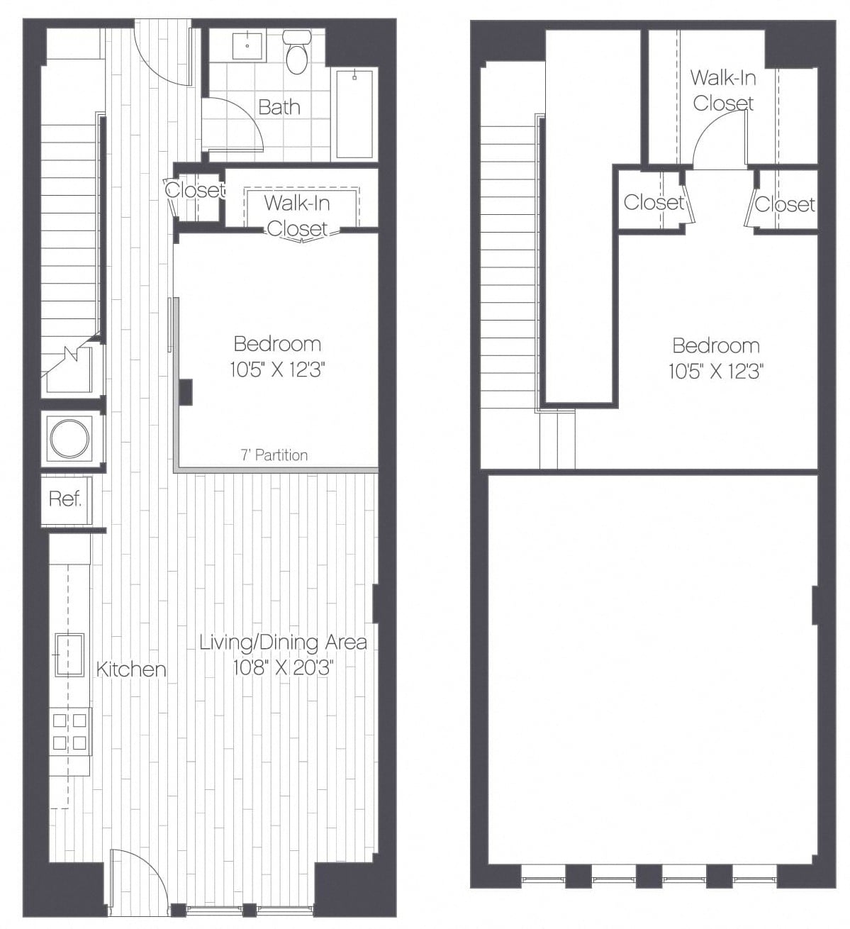 2 Bed/1 Bath-Flex floor plan