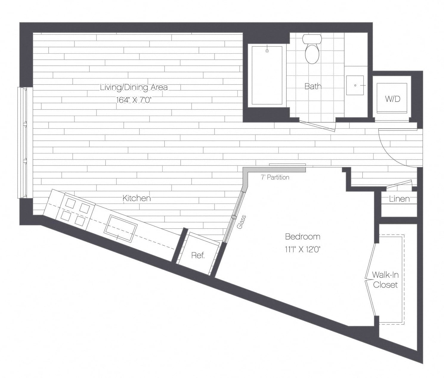 1 Bed/1 Bath-1C floor plan