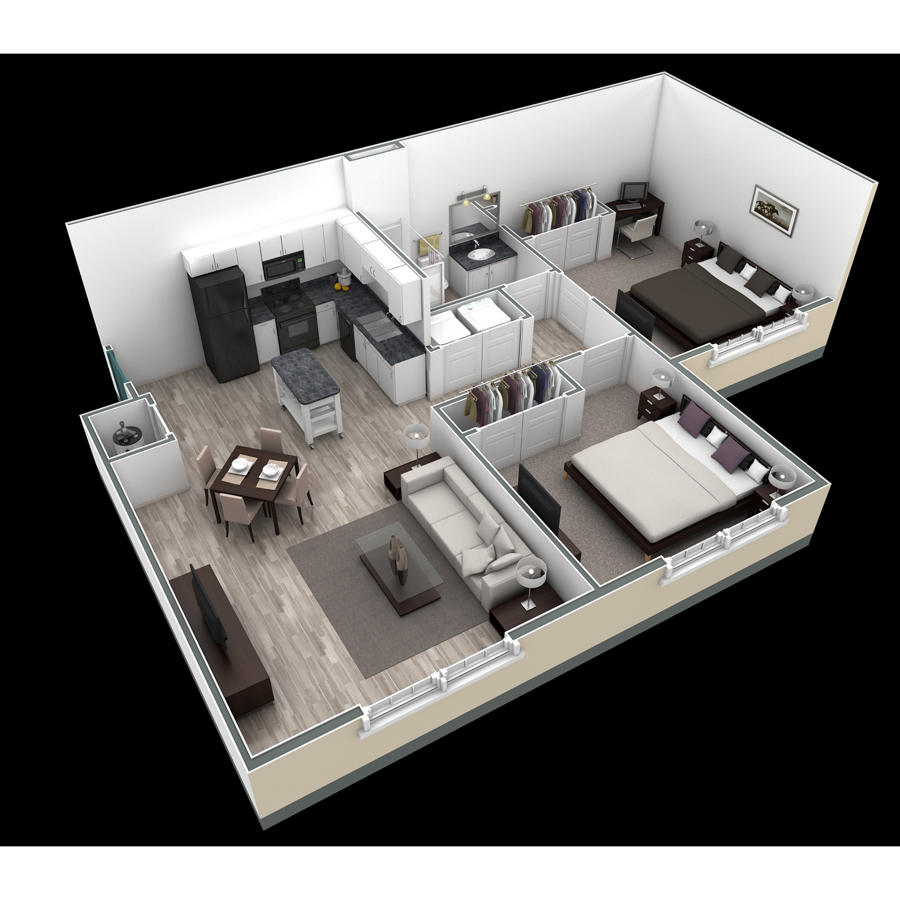 2-1 BR Retreat Overlook floor plan