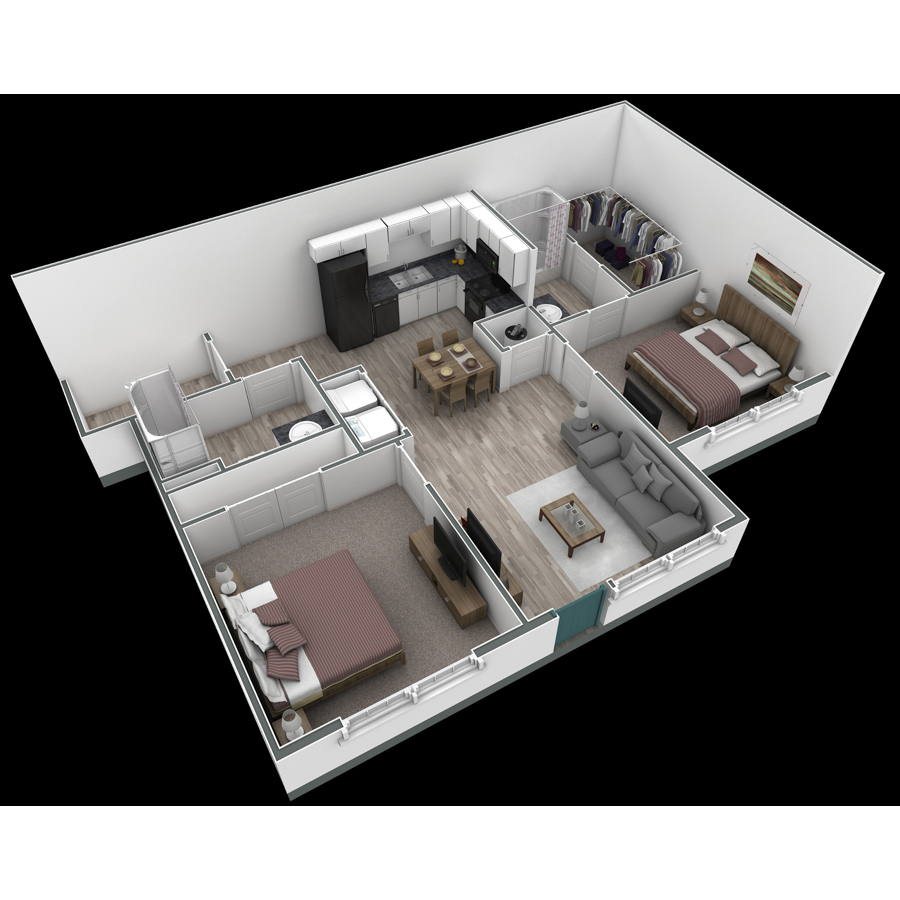 2-2 BR Horizon Courtyard floor plan