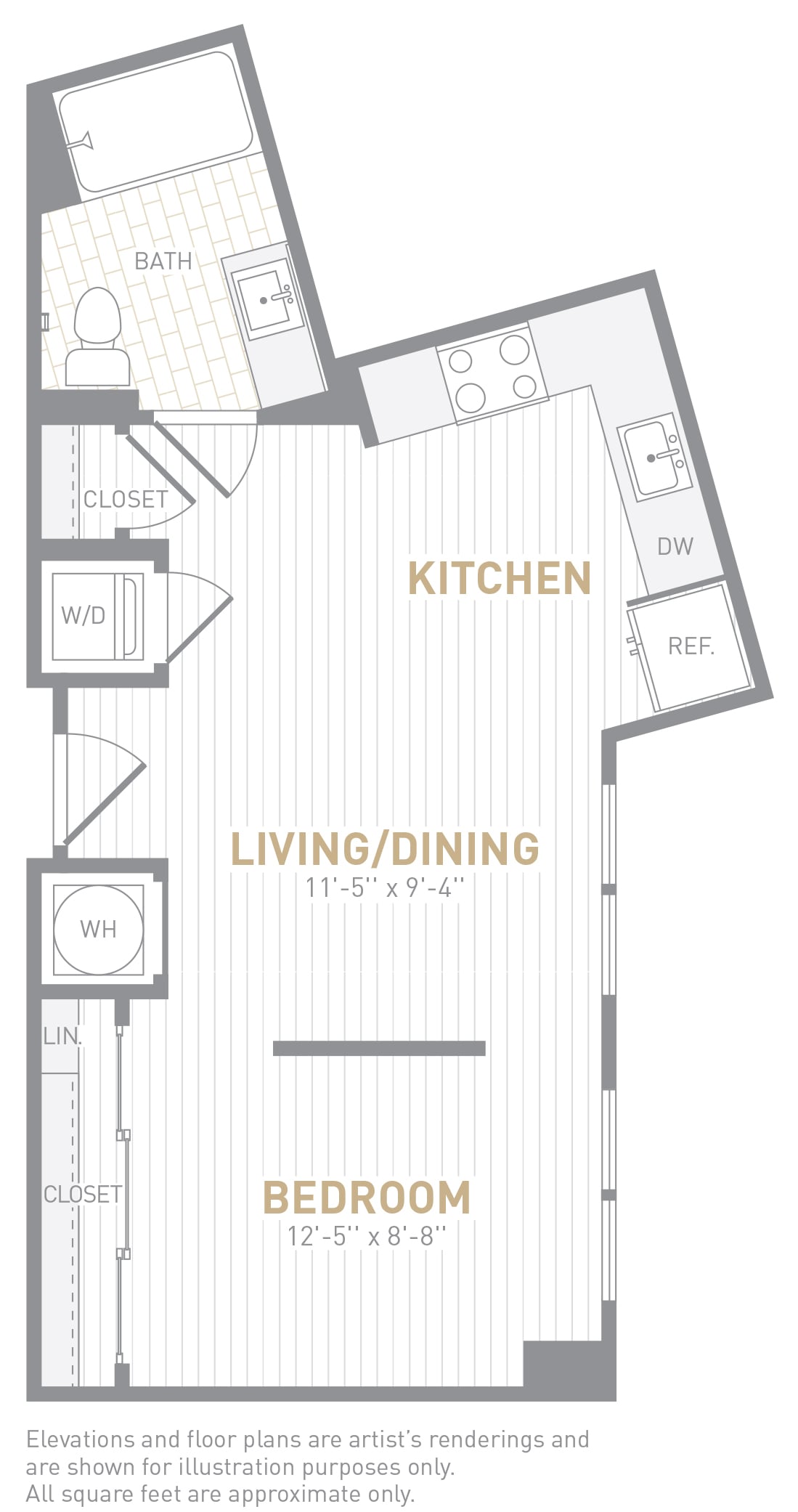 1 Bed 1 Bath-A05 floor plan