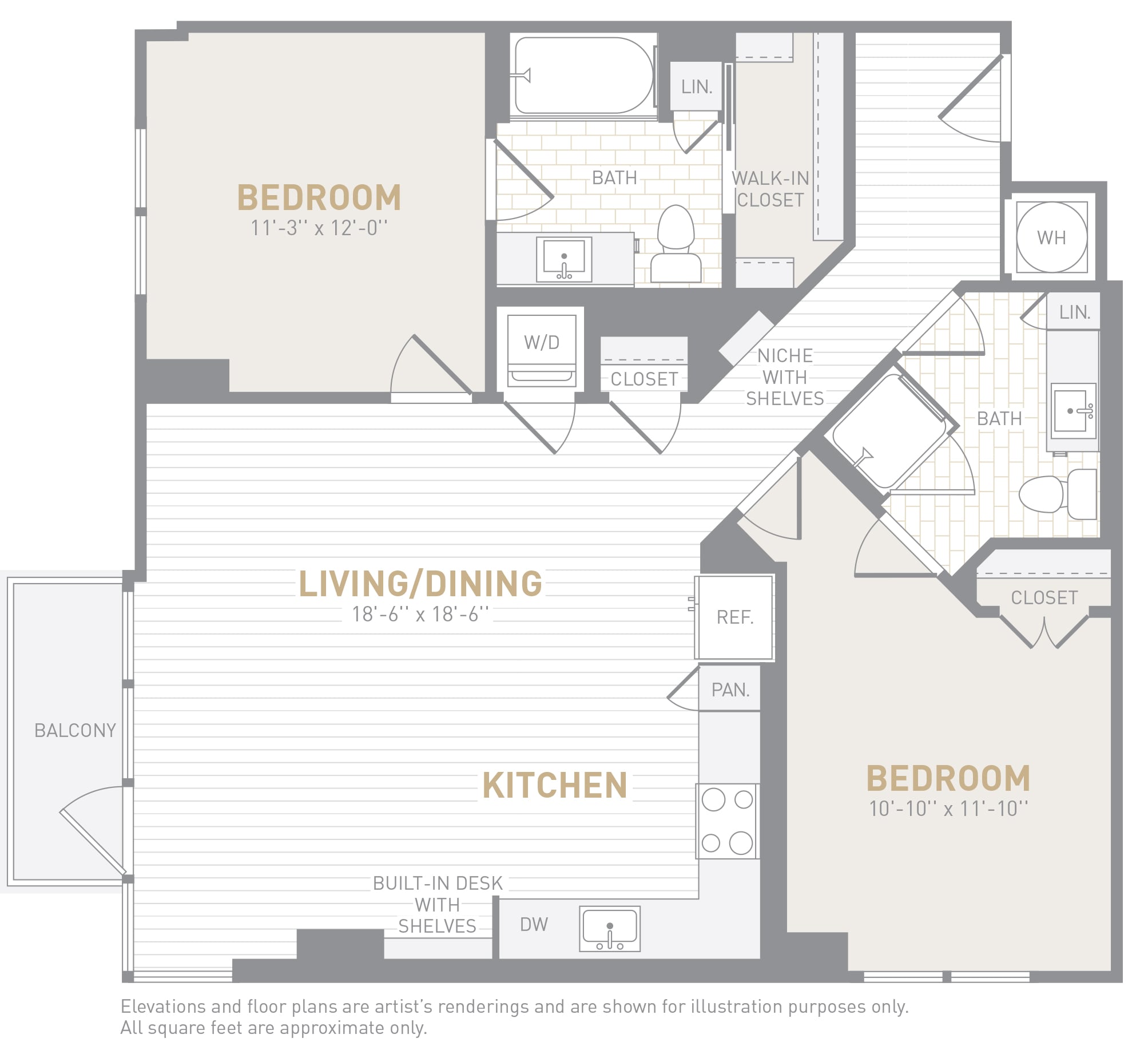 2 Bed 2 Bath-C02 floor plan