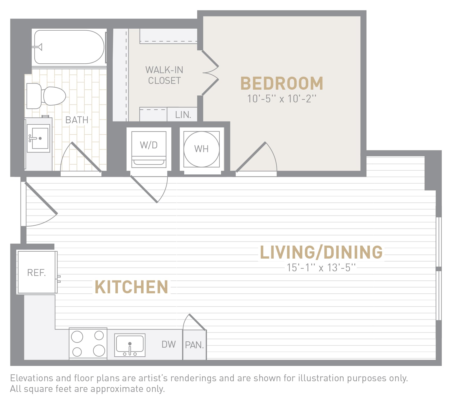 1 Bed 1 Bath-A02a floor plan