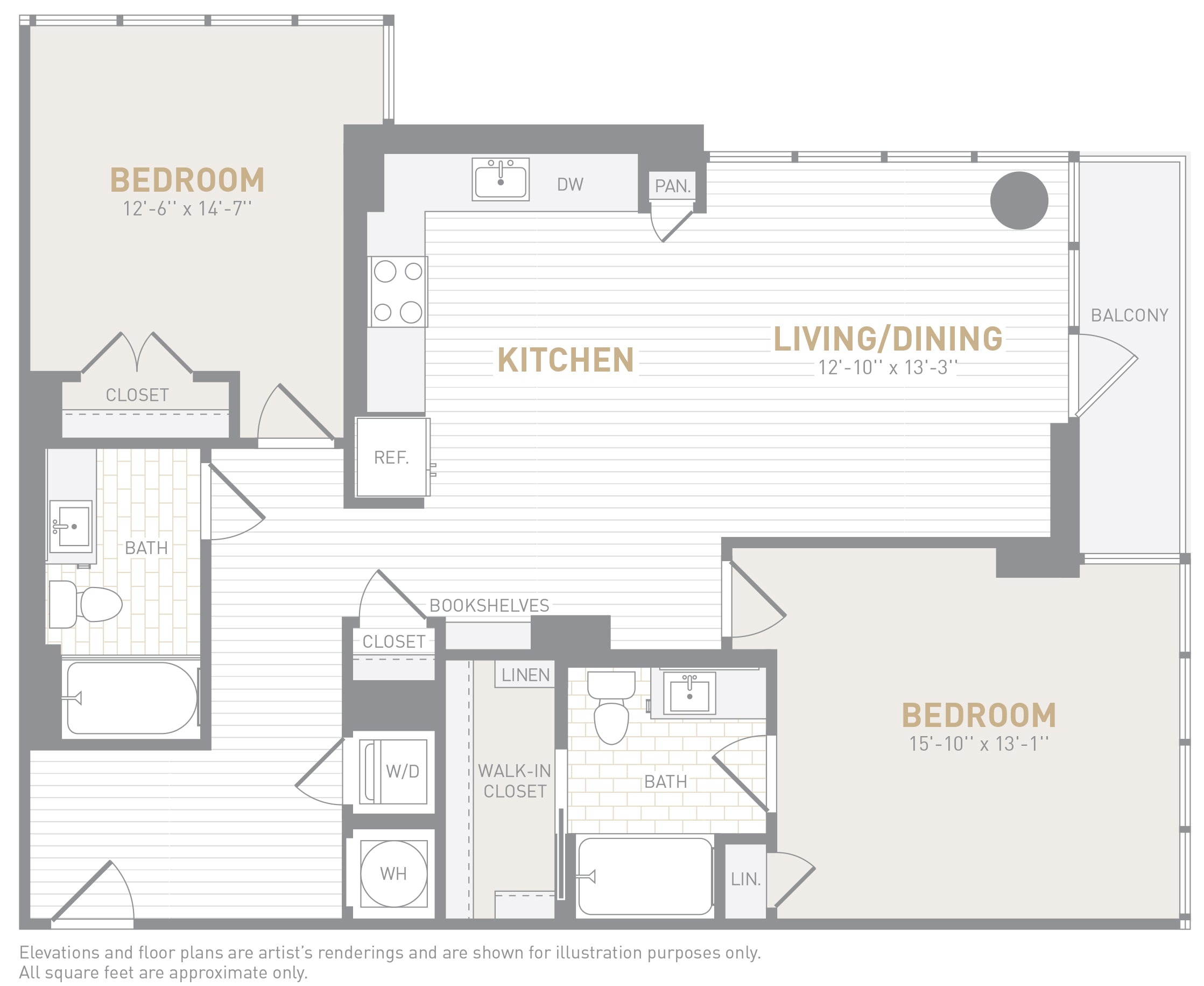 2 Bed 2 Bath-C01 floor plan