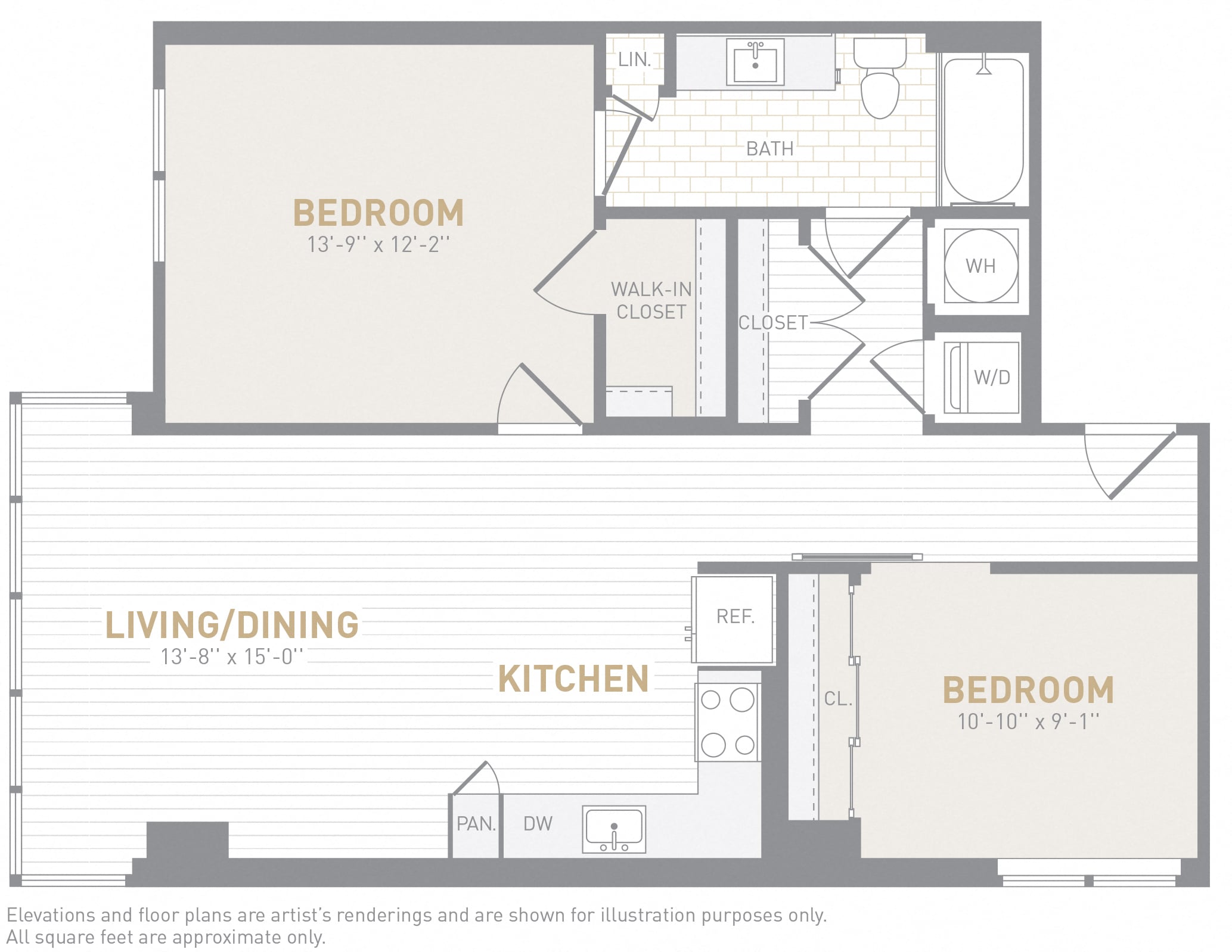 2 Bed 1 Bath-C06 floor plan