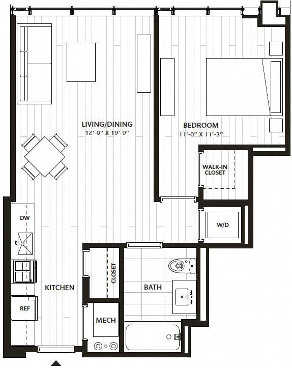 1 Bed/1 Bath-A4 floor plan