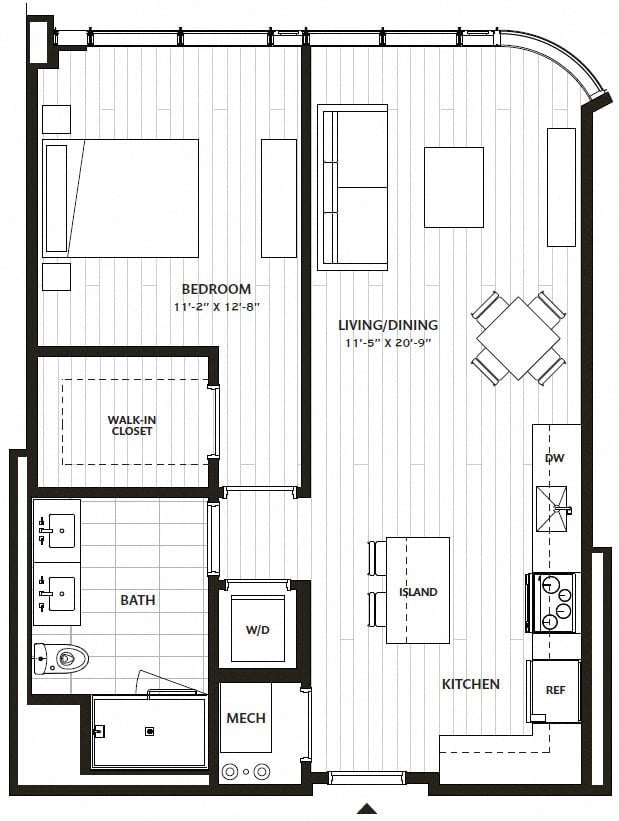 1 Bed/1 Bath-A12 floor plan