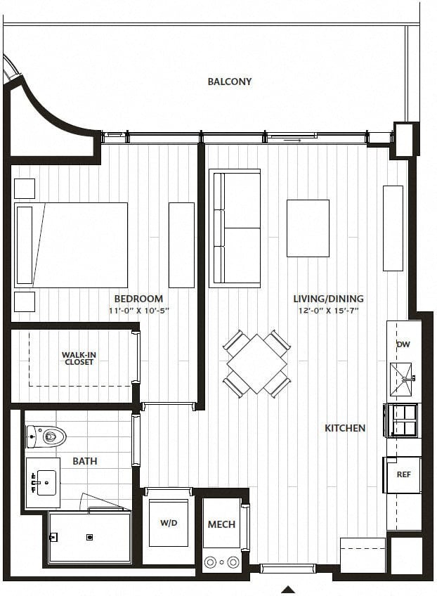 1 Bed/1 Bath-A7 floor plan