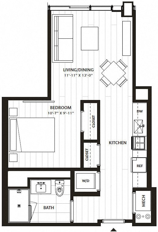 1 Bed/1 Bath-A2 floor plan
