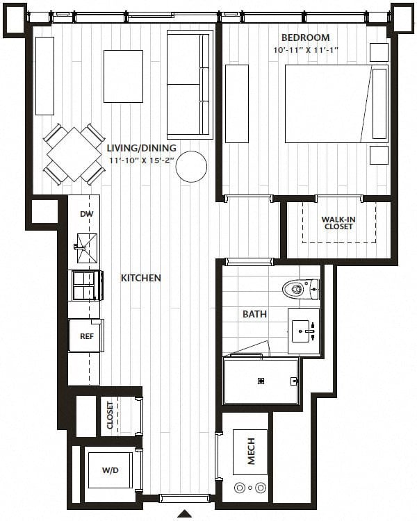 1 Bed/1 Bath-A3 floor plan