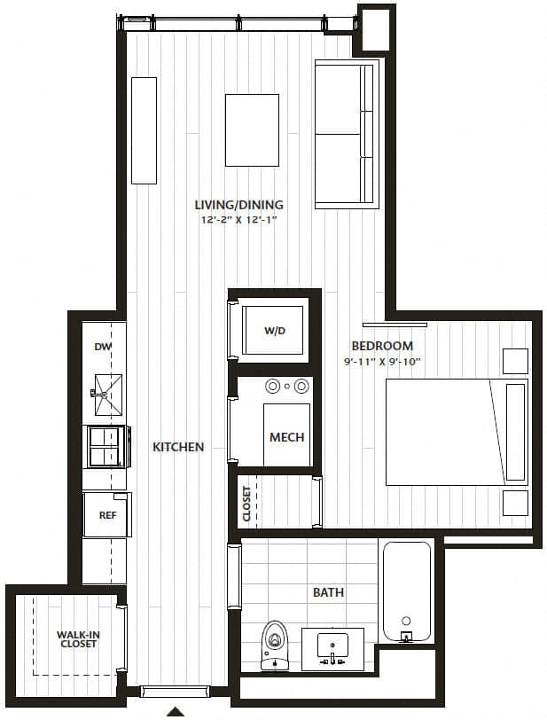 1 Bed/1 Bath-A1 floor plan