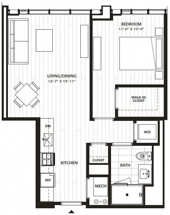 1 Bed/1 Bath-A10 floor plan