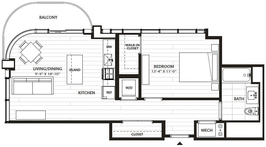1 Bed/1 Bath-A11 floor plan