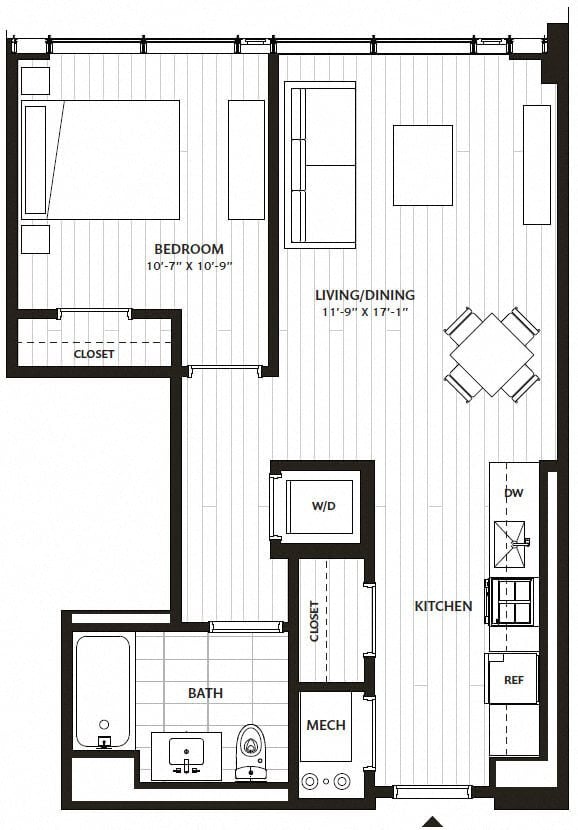1 Bed/1 Bath-A9 floor plan
