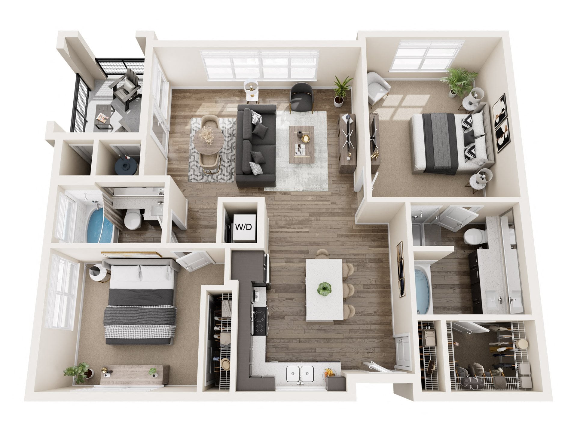Herringbone floor plan