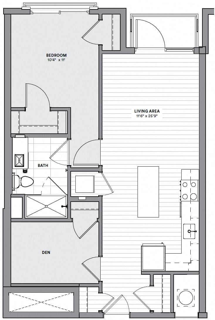 AD4 - One Bedroom w/ Den floor plan