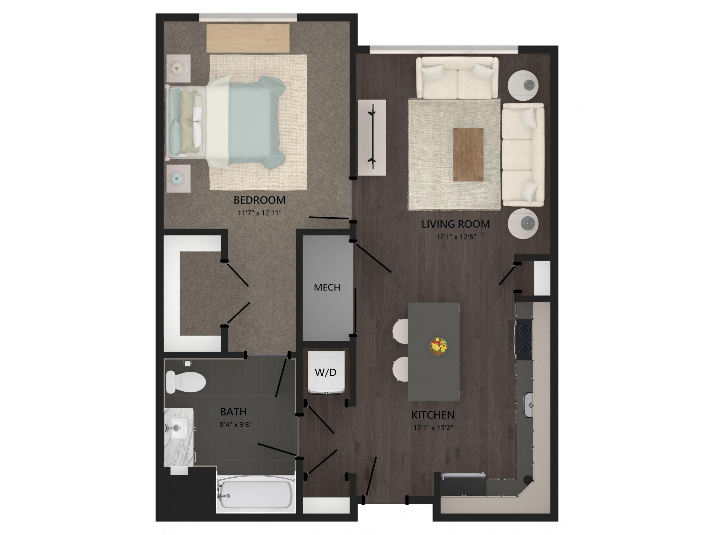1 Bed/1 Bath-A12 floor plan