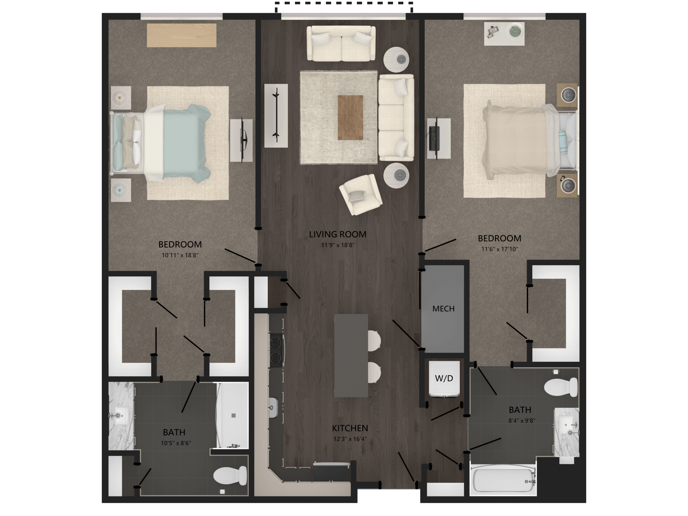 2 Bed/2 Bath-B29 floor plan
