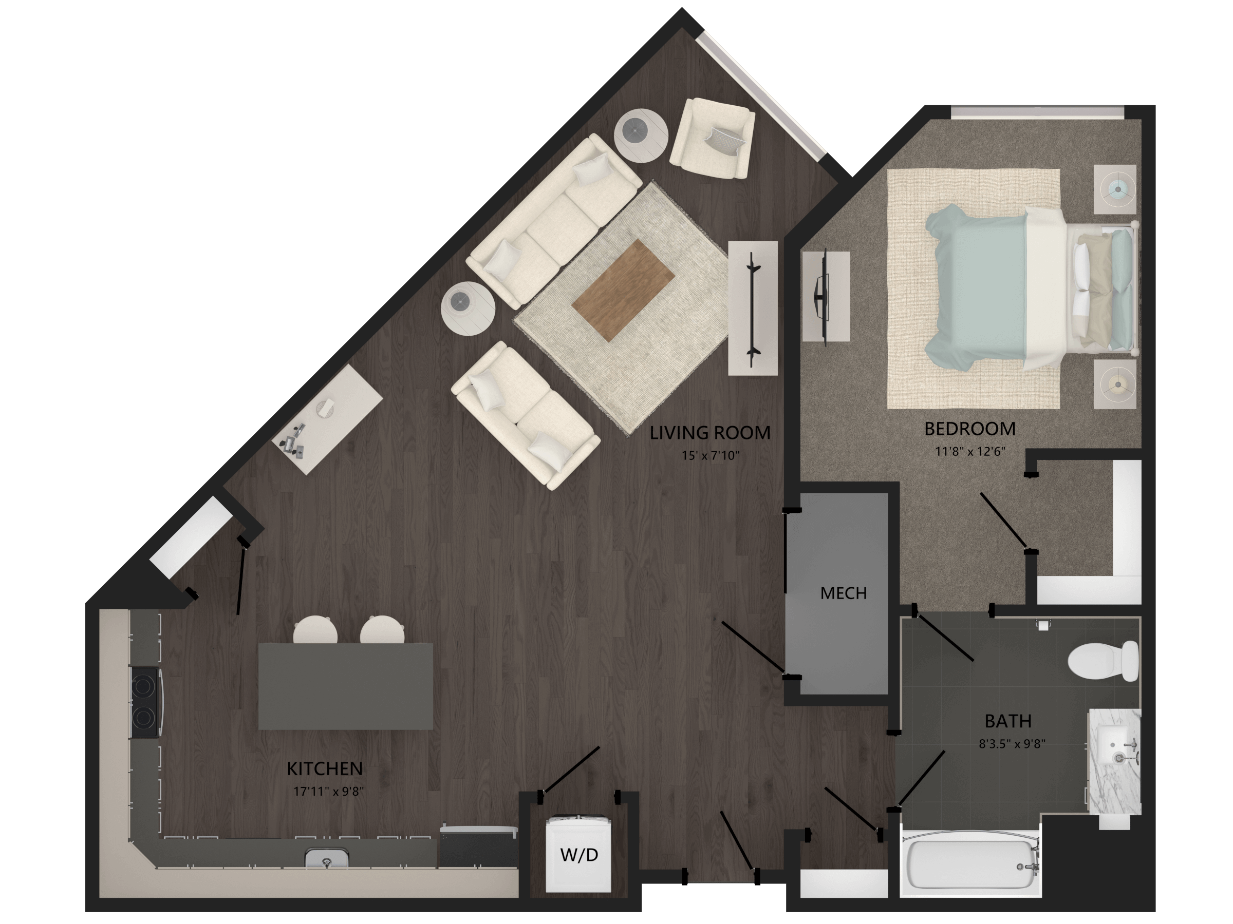 1 Bed/1 Bath-A18 floor plan