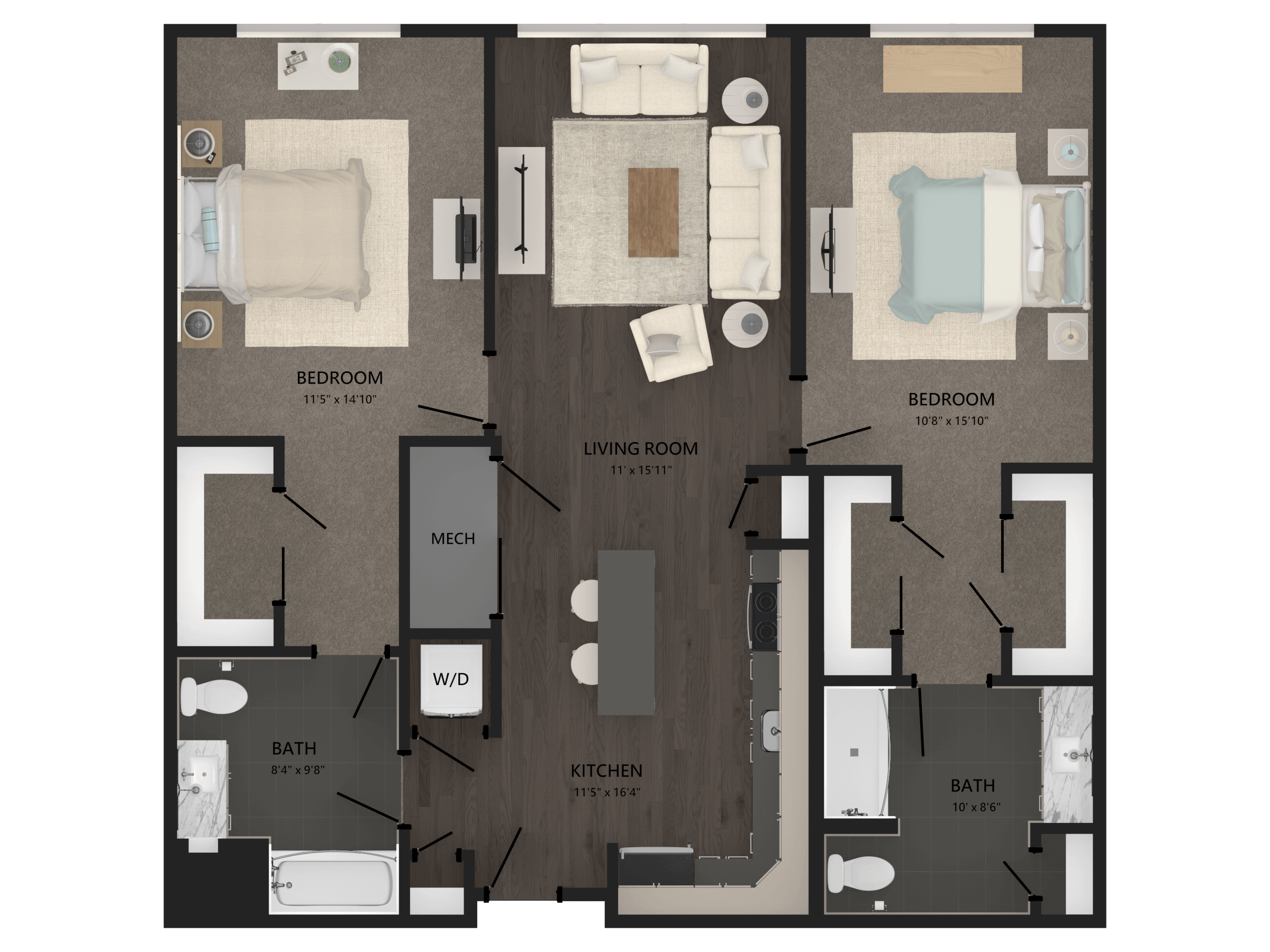 2 Bed/2 Bath-B28 floor plan
