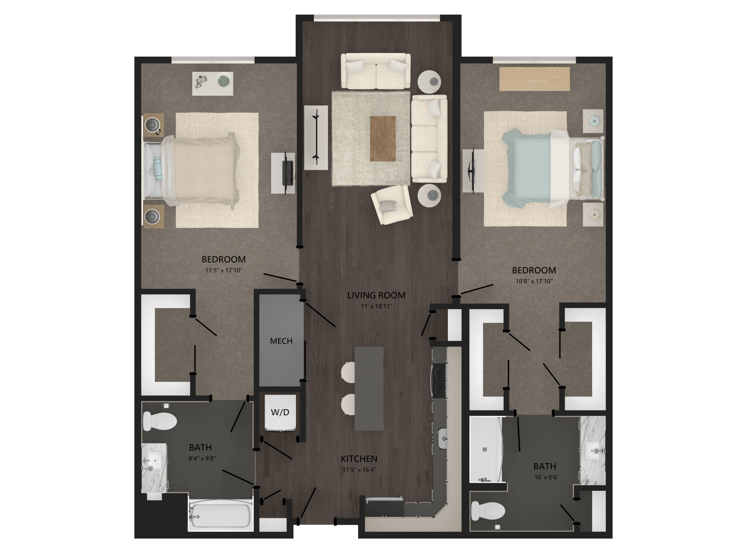 2 Bed/2 Bath-B26 floor plan