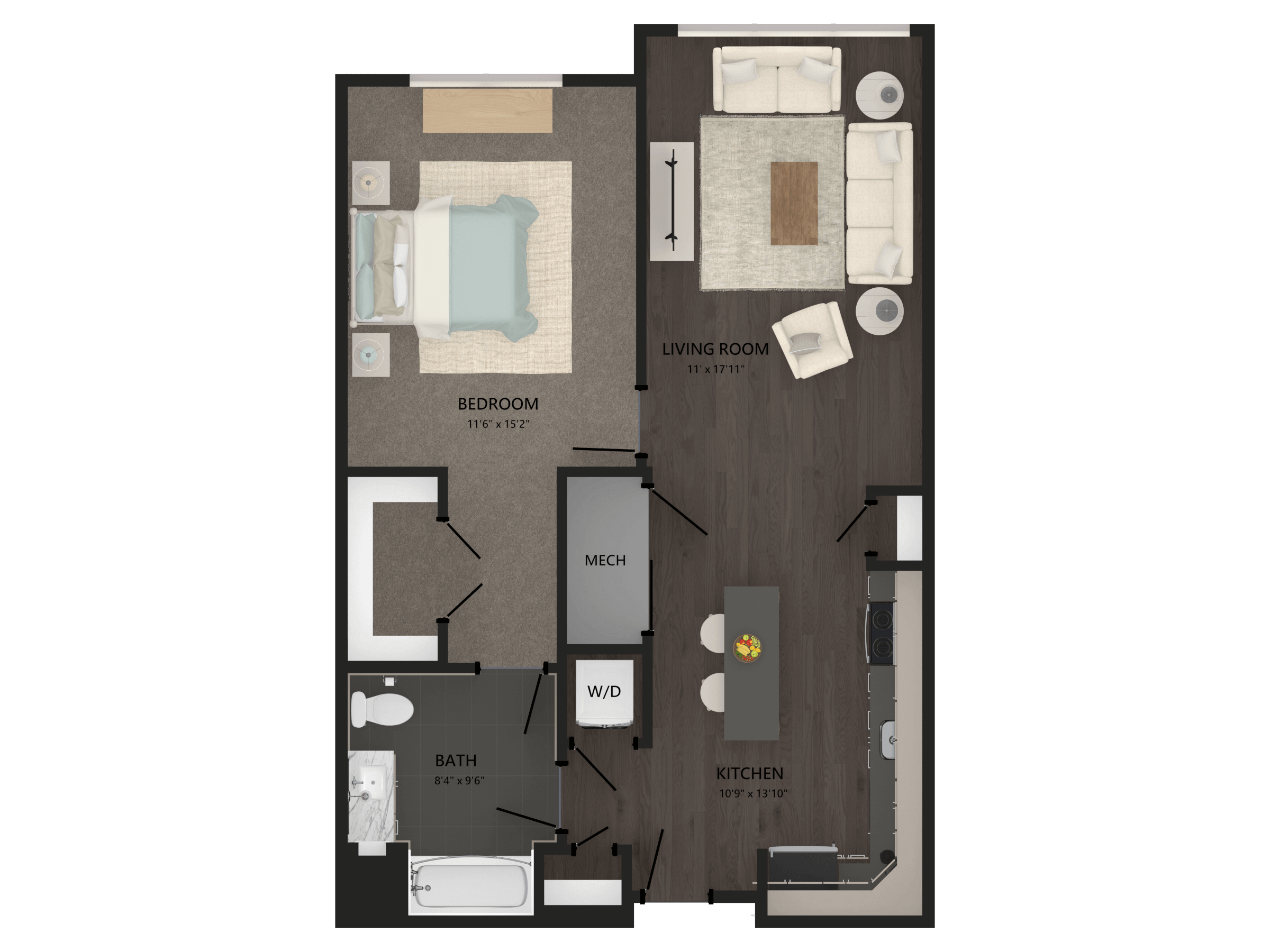 1 Bed/1 Bath-A4 floor plan