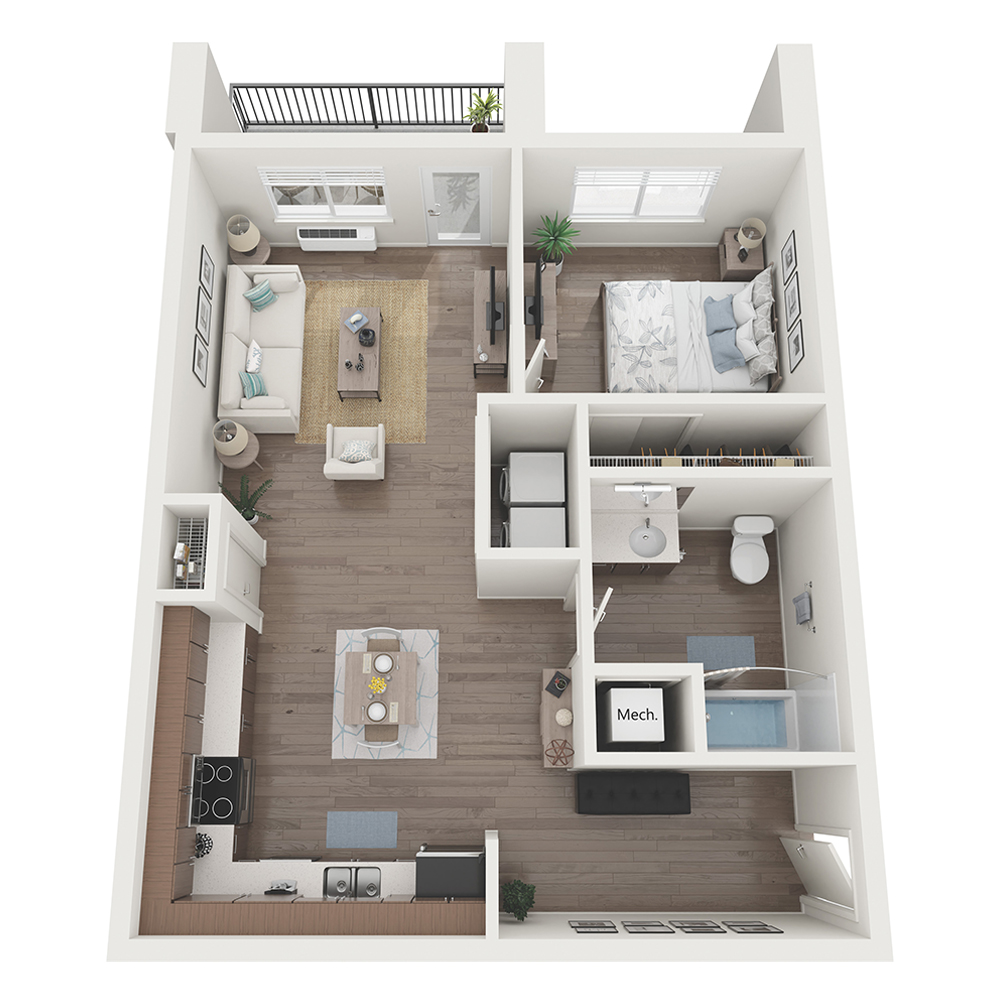 1X1 A floor plan