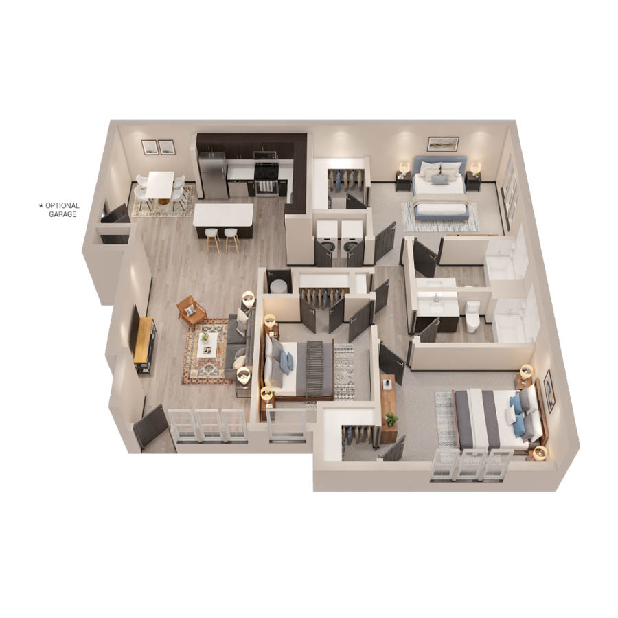 Grand Courtyard Three floor plan