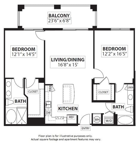 B4 2 Bed 2 Bath floor plan