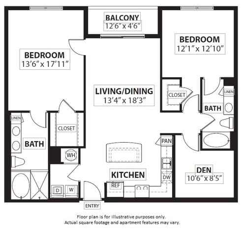 B6 2 Bed 2 Bath floor plan
