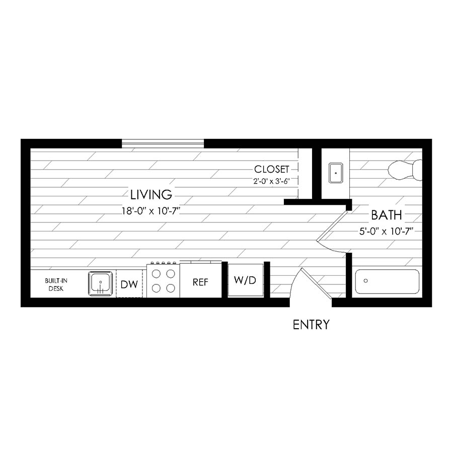Studio, 1 Bathroom S7 floor plan