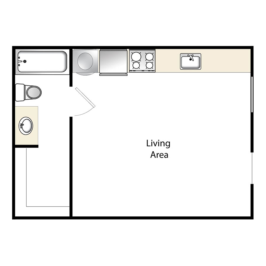 Studio, 1 Bathroom S13 floor plan