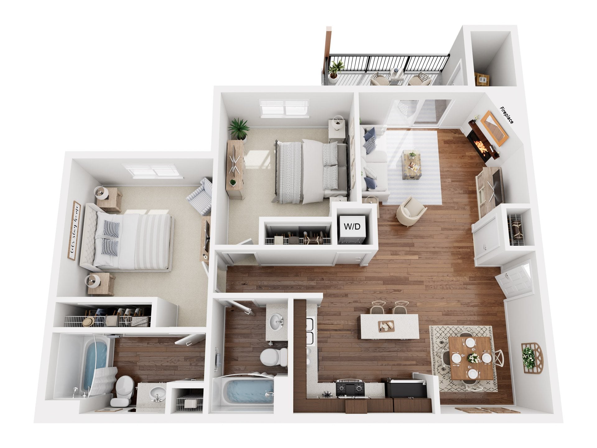 PLAN C - TWO BEDROOM floor plan