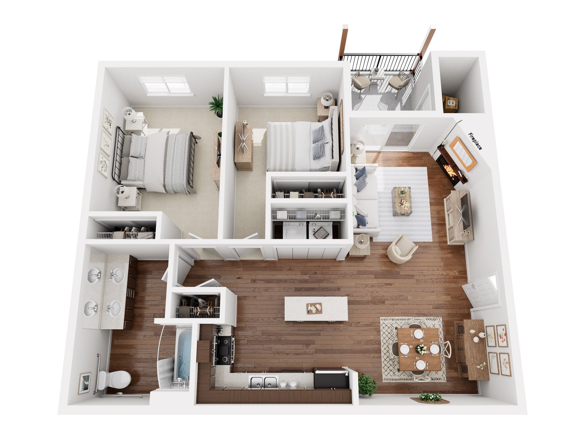 PLAN D - TWO BEDROOM ADA floor plan