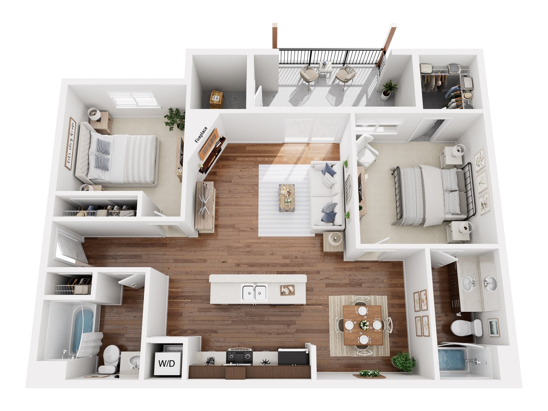 PLAN E - TWO BEDROOM floor plan