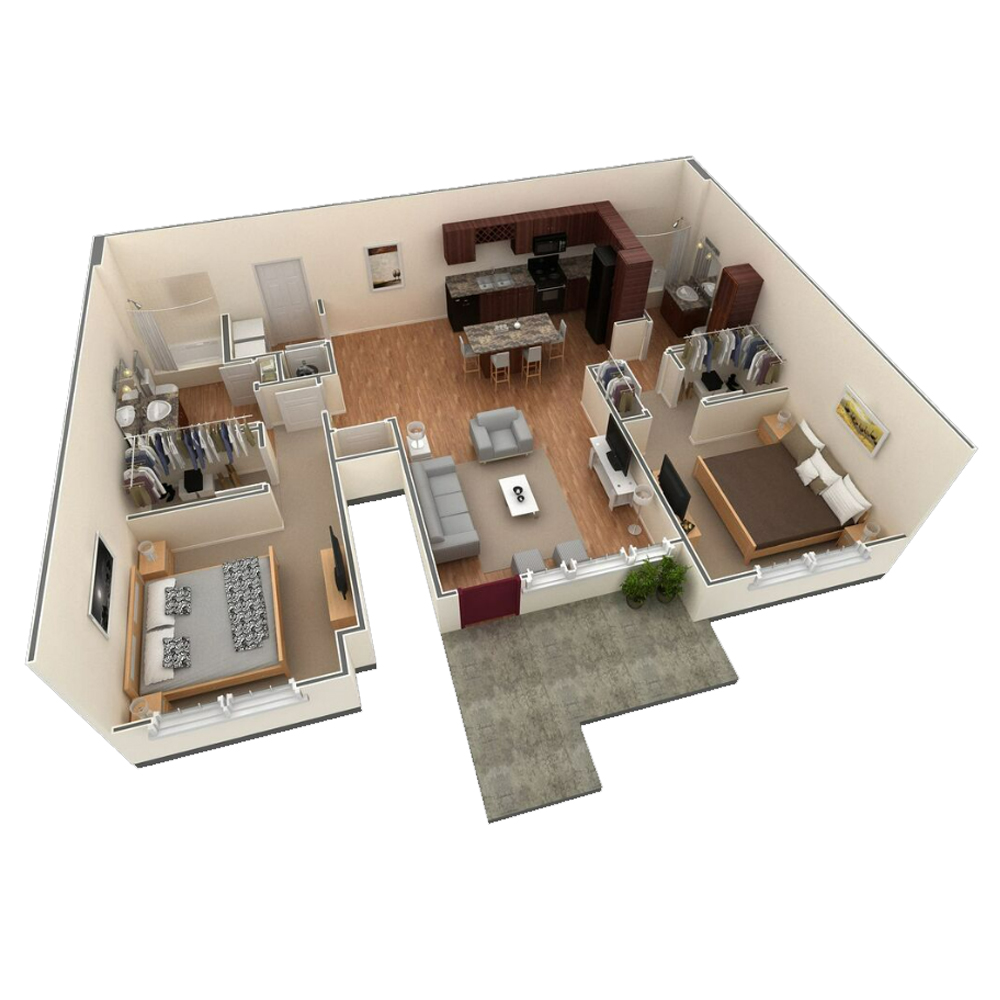 2 BR Grand Courtyard floor plan