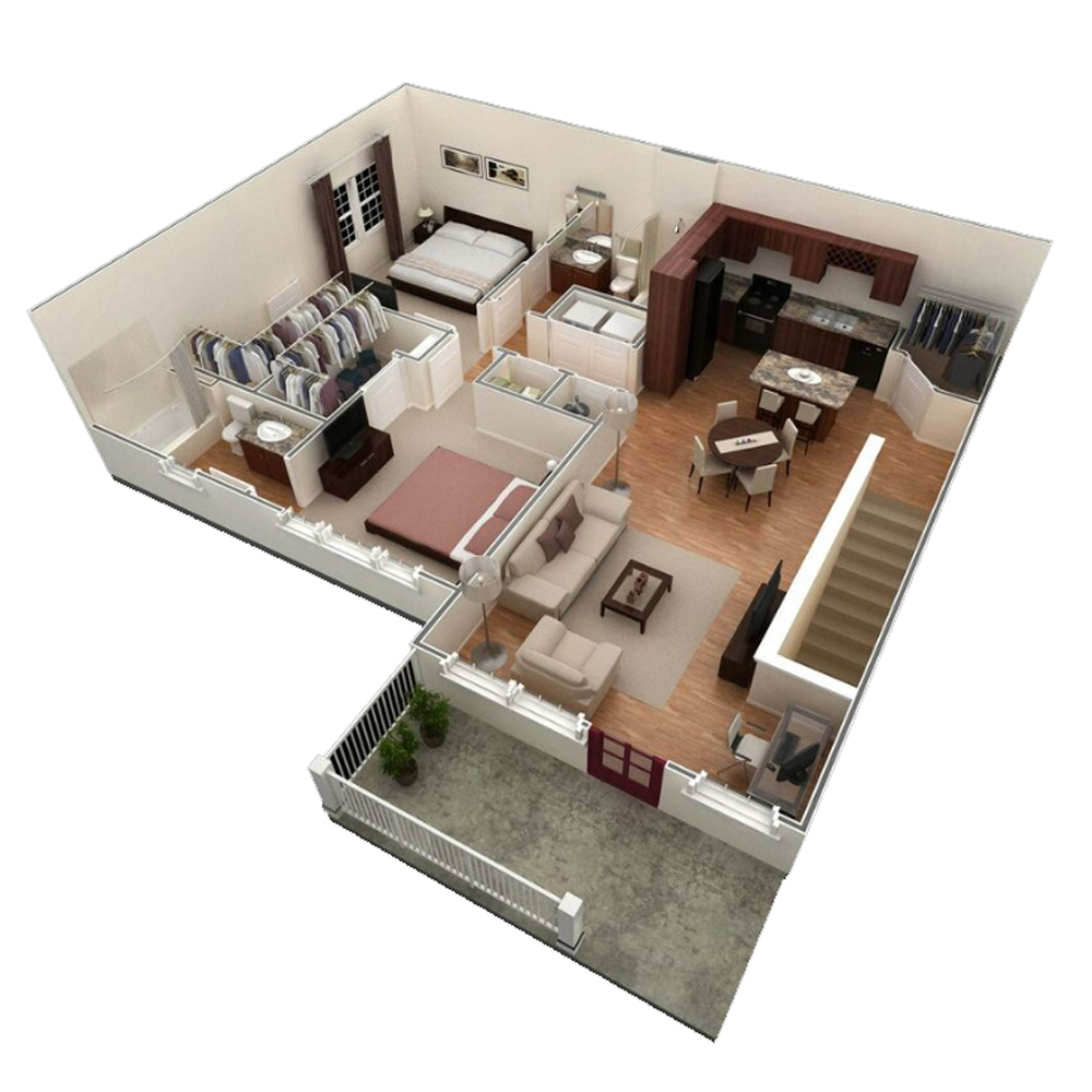 2 BR Designer Overlook floor plan