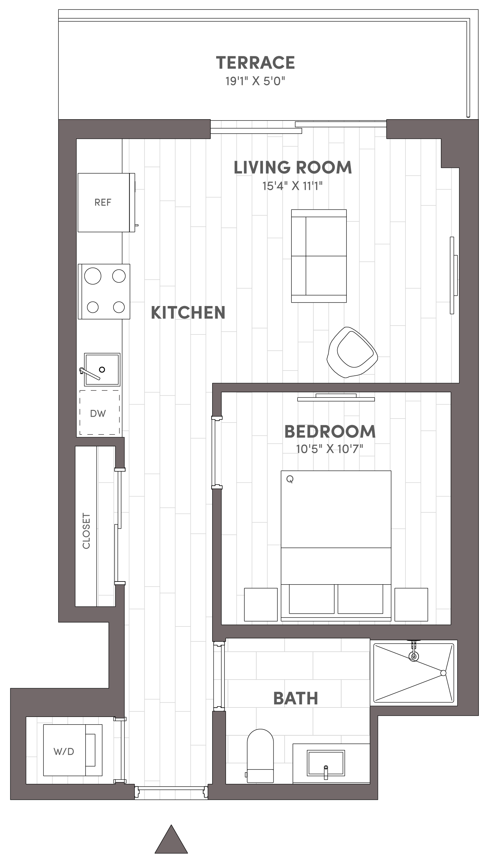 Junior One Bedroom-A1 floor plan